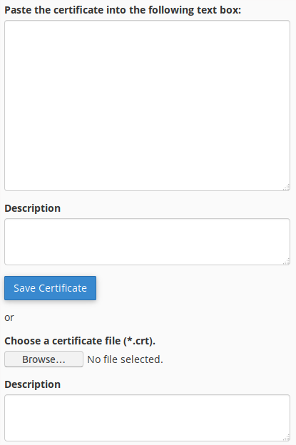 Uploading a New Certificate